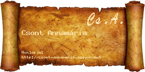 Csont Annamária névjegykártya